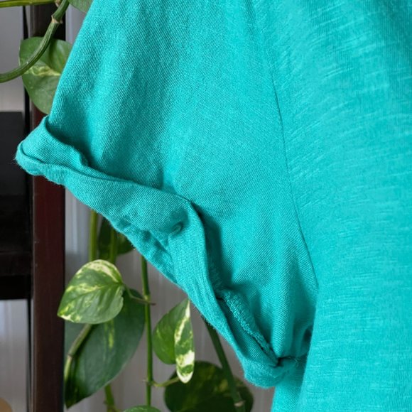 Anthropologie t.la Aqua Cotton Back Cutout Twisted Back Ruffled Sleeve - Picture 2 of 5